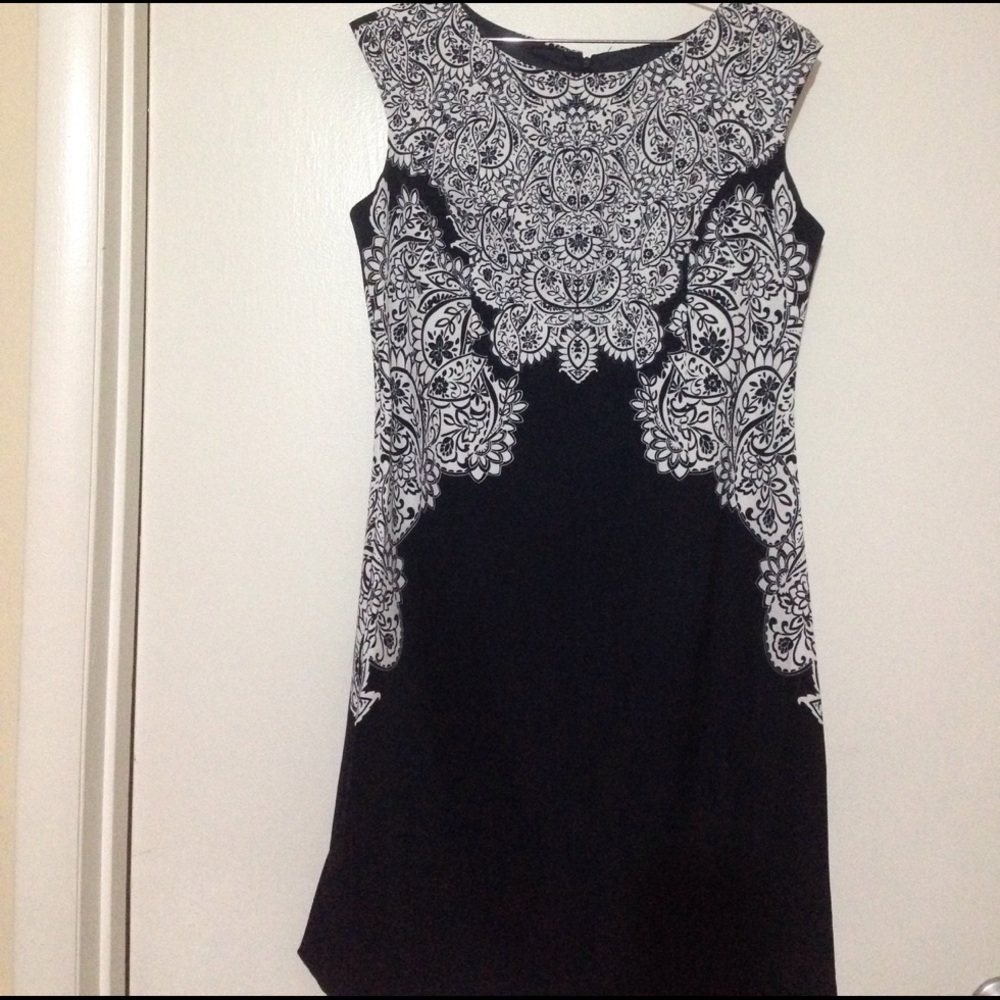 Dark blue and white dress